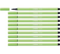Premium Fibre-Tip Pen - STABILO Pen 68 - Pack of 10 - Leaf Green