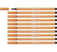 STABILO Feutre dessin Pen 68 - Lot x 10 feutres de coloriage pointe moyenne - Orange Foncé (68/30)