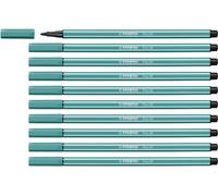 Premium Fibre-Tip Pen - STABILO Pen 68 - Pack of 10 - Turquoise Blue
