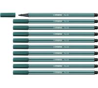 Premium Fibre-Tip Pen - STABILO Pen 68 - Pack of 10 - Turquoise Green