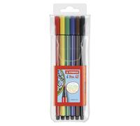 Premium Fibre-Tip Pen - STABILO Pen 68 - Pack of 6 - Assorted Colours Pack of 6