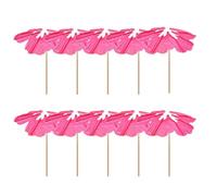 Premium Food-Grade Cocktail Parasols - 10-Pack Tropical Umbrella Picks, Features Water-Resistant Pigments For Safe Beverage Garnishing | High-Density Splinter-Free Bamboo Stem Ensures Reliab