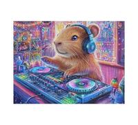 Premium Hamster Gamer Casque Audio Champ de Fleurs Décontracté Puzzle 500 Pièces pour Adultes Stimulant Amusant Et Captivant Idéal pour Passe Temps Et Famille 500 PCS（52×38cm）