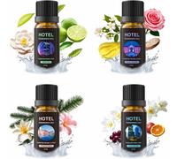 Premium Hotel Fragrance Essential Oil Collection,Set Of 4 Luxury Fragrances,White Tea,Floral Complex,Oriental Floral And Fresh Breeze,4 X 20ml