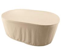 Premium Housse de Protection Bâche Imperméable Ovale 150x90x75 cm Mobilier de jardin housse de table de jardin couvercle de protection couvrant couverture capuche capote 900 D 500 gr ml Beige