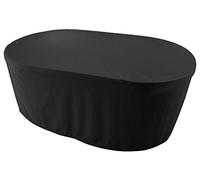 Premium Housse de Protection Bâche Imperméable Ovale 150x90x75 cm Mobilier de jardin housse de table de jardin couvercle de protection couvrant couverture capuche capote 900 D 500 gr ml Nero