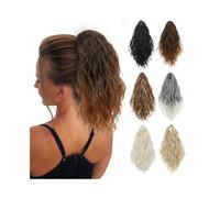 Premium Human Hair Ponytail Extension for Women, 10/12 pouces Extension de queue de cheval pince à griffes dans les extensions de cheveux ondulés bouclés queue de cheval Extensions de cheveux synthéti