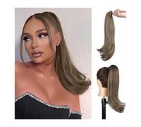 Premium Human Hair Ponytail Extension for Women, 16 pouces Synthétique Griffe Queue de Cheval Postiches for Femmes Utilisés Quotidiennement Synthétique Longue Ligne Droite Queue de Cheval Extensions G