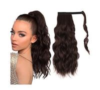 Premium Human Hair Ponytail Extension for Women, 20" Body Wavy Wrap Around Pony Tails Extension de cheveux for femmes Moelleux Synthétique Naturel Doux Postiche Synthétique Longue Ondulée Queue de Che