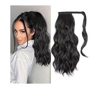Premium Human Hair Ponytail Extension for Women, 20" Body Wavy Wrap Around Pony Tails Extension de cheveux for femmes Moelleux Synthétique Naturel Doux Postiche Synthétique Longue Ondulée Queue de Che