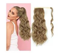 Premium Human Hair Ponytail Extension for Women, 20" Body Wavy Wrap Around Pony Tails Extension de cheveux for femmes Moelleux Synthétique Naturel Doux Postiche Synthétique Longue Ondulée Queue de Che