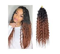 Premium Human Hair Ponytail Extension for Women, 24" Butterfly Box Braids Crochet Hair 6 Packs Prelooped Crochet Hair Long Butterfly Locs Jungle Box Braids Crochet Hair Tresses synthétiques Crochet Ha
