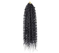 Premium Human Hair Ponytail Extension for Women, 24" Butterfly Box Braids Crochet Hair 6 Packs Prelooped Crochet Hair Long Butterfly Locs Jungle Box Braids Crochet Hair Tresses synthétiques Crochet Ha
