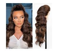 Premium Human Hair Ponytail Extension for Women, 26" Long Body Wavy Extension Synthétique Résistant À La Chaleur Extensions De Cheveux Postiche for Femmes Filles Cordon Queue De Cheval Naturel Clip Do