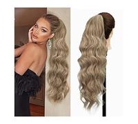 Premium Human Hair Ponytail Extension for Women, 26" Long Body Wavy Extension Synthétique Résistant À La Chaleur Extensions De Cheveux Postiche for Femmes Filles Cordon Queue De Cheval Naturel Clip Do