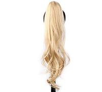 Premium Human Hair Ponytail Extension for Women, 32 pouces Synthétique Flexible Envelopper Autour De La Queue De Cheval Extensions De Queue De Cheval Blonde Queue De Cheval Postiches for Les Femmes Us