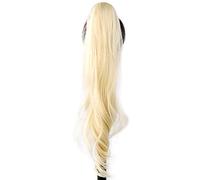 Premium Human Hair Ponytail Extension for Women, 32 pouces Synthétique Flexible Envelopper Autour De La Queue De Cheval Extensions De Queue De Cheval Blonde Queue De Cheval Postiches for Les Femmes Us