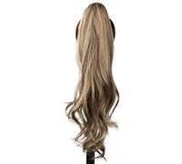 Premium Human Hair Ponytail Extension for Women, 32 pouces Synthétique Flexible Envelopper Autour De La Queue De Cheval Extensions De Queue De Cheval Blonde Queue De Cheval Postiches for Les Femmes Us