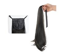 Premium Human Hair Ponytail Extension for Women, 40/50CM Long Extension Wrap Around Clip en Queue de Cheval Extension de Cheveux Cordon Ruban Droite Queue de Cheval Extension Synthétique Cordon Queue