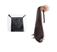 Premium Human Hair Ponytail Extension for Women, 40/50CM Long Extension Wrap Around Clip en Queue de Cheval Extension de Cheveux Cordon Ruban Droite Queue de Cheval Extension Synthétique Cordon Queue