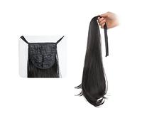 Premium Human Hair Ponytail Extension for Women, 40/50CM Long Extension Wrap Around Clip en Queue de Cheval Extension de Cheveux Cordon Ruban Droite Queue de Cheval Extension Synthétique Cordon Queue