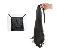 Premium Human Hair Ponytail Extension for Women, 40/50CM Long Extension Wrap Around Clip en Queue de Cheval Extension de Cheveux Cordon Ruban Droite Queue de Cheval Extension Synthétique Cordon Queue