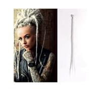 Premium Human Hair Ponytail Extension for Women, Extensions de dreadlocks faites à la main de 20 pouces, 5 brins, dreads synthétiques, tresses au crochet, 1.0cm, fausse torsion, tressage de cheveux Re