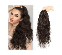 Premium Human Hair Ponytail Extension for Women, Pince à griffes queue de cheval Extensions de cheveux humains brésiliens Remy cheveux vague de corps Extensions de queue de cheval # 2 vague brun foncé