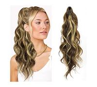 Premium Human Hair Ponytail Extension for Women, Queue de cheval ondulée synthétique de 50,8 cm for une utilisation quotidienne dans les fêtes.,Perfect for Half-Up,Half-Down Styles & Daily Wear(Mixed