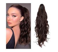 Premium Human Hair Ponytail Extension for Women, Queue de cheval ondulée synthétique de 50,8 cm for une utilisation quotidienne dans les fêtes.,Perfect for Half-Up,Half-Down Styles & Daily Wear(Chest