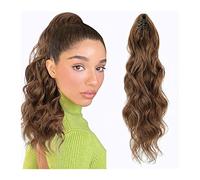 Premium Human Hair Ponytail Extension for Women, Queue de cheval ondulée synthétique de 50,8 cm for une utilisation quotidienne dans les fêtes.,Perfect for Half-Up,Half-Down Styles & Daily Wear(Light