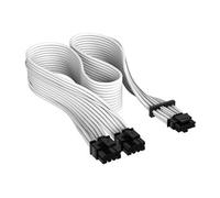 Premium individually sleeved (Type 4, Generation 5) - Câble d'alimentation - 12VHPWR (F) pour Alimentation PCIe de 8 broches (F) - plat - blanc