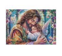 Premium Jesus mit Kindern Religiös Glaube Geistlich Wohnidee Puzzle 300 Pièces pour Adultes Stimulant Amusant Et Captivant Idéal pour Passe Temps Et Famille 300 PCS（40x28cm）