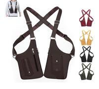 Premium Leather Adjustable Underarm Shoulder Bag - Double Shoulder Armpit Bag for Men, Waterproof Crossbody Pack