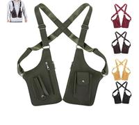 Premium Leather Adjustable Underarm Shoulder Bag - Double Shoulder Armpit Bag for Men, Waterproof Crossbody Pack