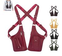 Premium Leather Adjustable Underarm Shoulder Bag - Double Shoulder Armpit Bag for Men, Waterproof Crossbody Pack