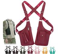 Premium Leather Adjustable Underarm Shoulder Bag for Men & Women, 2026 Upgraded Hidden Underarm Strap Wallet, Anti-Theft Phone Double-Shoulder Pouch for Various Occasions (wine red)