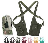 Premium Leather Adjustable Underarm Shoulder Bag for Men & Women, 2026 Upgraded Hidden Underarm Strap Wallet, Anti-Theft Phone Double-Shoulder Pouch for Various Occasions (army green)