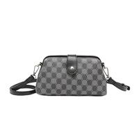 Premium Leather Retro Handmade Doctor Bag Crossbody Unique Opening Small Vintage Phone Purse Handbags for Women Dr bag - retro handmade bag (Grid Gray)