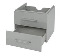 Premium Meuble sous-lavabo MENDLER HWC-D16 brillant 60cm gris Gris G