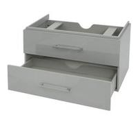 Premium Meuble sous-lavabo MENDLER HWC-D16 brillant 90cm gris Gris G