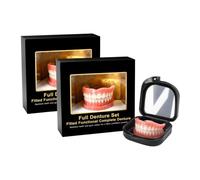 Premium mouldable silicone denture kit with multi-functional design | easy to shape to create custom full temporary dentures for instant cosmetic teeth restoration.