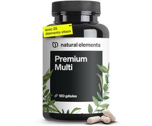 Premium Multi - complexe multivitaminé hautement dosé - 180 gélules - précieuses vitamines A-Z - matières premières premium - formes bioactives - sans additifs inutiles