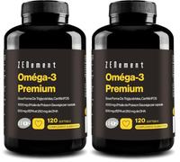 Premium Omega 3 IFOS Triglycérides Haute Absorption - 1000 mg EPA + 500 mg DHA par Dose - Huile de Poisson Sauvage Certifiée FOS - 120 Capsules (Lot de 2)