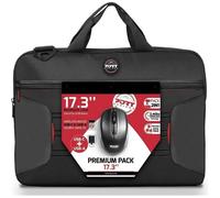 Port Designs Sacoche PC Premium Pack 2-en-1 avec souris sans fil USB-A & USB-C 17,3 pouces Noire