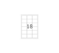 Premium - Papier - mat - auto-adhésif permanent - blanc - 63.5 x 46.6 mm 1800 étiquette(s) (100 feuille(s) x 18) étiquettes d'adresse laminées