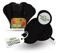 Premium Protèges Slip Lavables Réutilisables en Coton Bio avec Imprimé Antidérapant pour Pertes Blanches (M, x7); Lavables à Haute T°, 100% Respirants, Hygiène Féminine pour Usage Quotidien (Sans PUL)