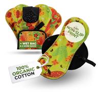 Premium Protèges Slip Lavables Réutilisables en Coton Bio avec Imprimé Antidérapant pour Pertes Blanches (M, x7); Lavables à Haute T°, 100% Respirants, Hygiène Féminine pour Usage Quotidien (Sans PUL)