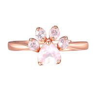 Premium Qualité Mignon Ours Patte De Chat Griffe Ouverture Réglable Anneau Rose Or Anneaux pour Romantique Mariage Rose Cristal CZ Amour Cadeaux Bijoux