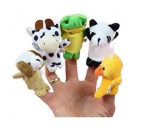 Premium Quality 5pcs/Set Soft Plush Animal Finger Puppets Set Baby Story Time Velvet Animal Style for Toddlers Fingerling Plush Toy Random StylePratique à la Mode